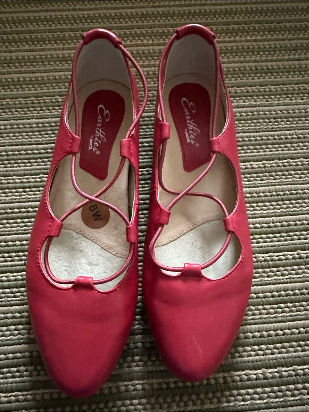 Earthies Red Crisscross Slingback Flats. Size 8 - NWOT